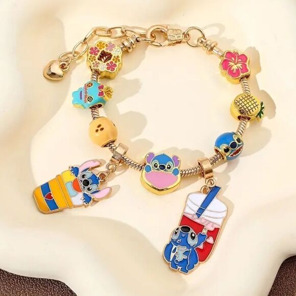 DISNEY Lilo & Stitch Gold Plated Charm Bracelet - Picture 2 of 6